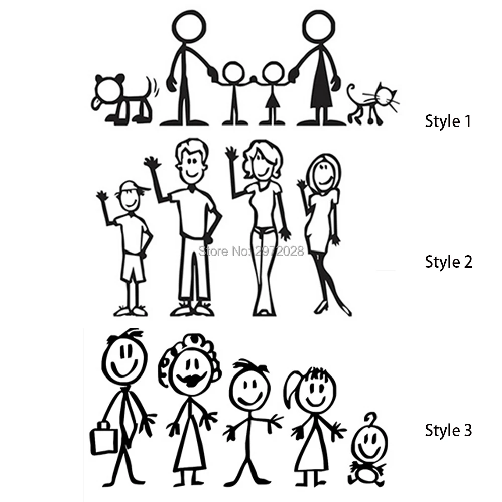Car Stickers Cartoon Happy Family Auto Decal Cartoon Car Sticker Car Decal Creative Pattern Vinyl On Cars Car Stickers Aliexpress