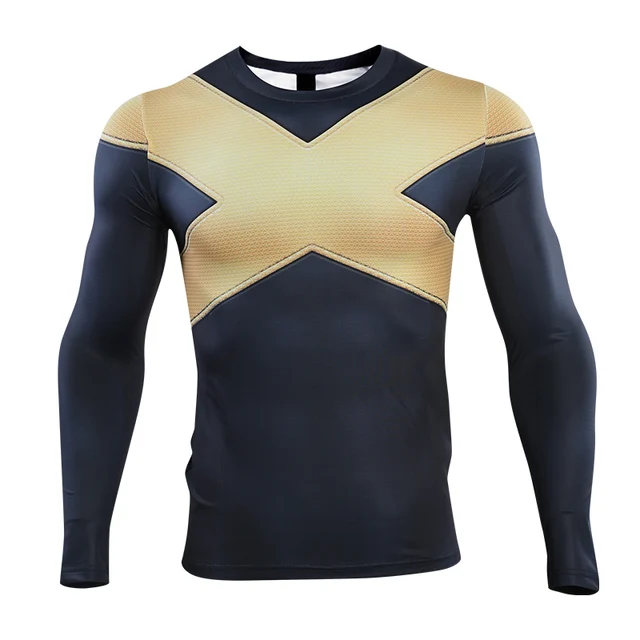 X-Men Dark Phoenix 3D Printed T shirts Men Avengers Compression Shirt Cosplay Costume Captain American Long Sleeve Tops For Male