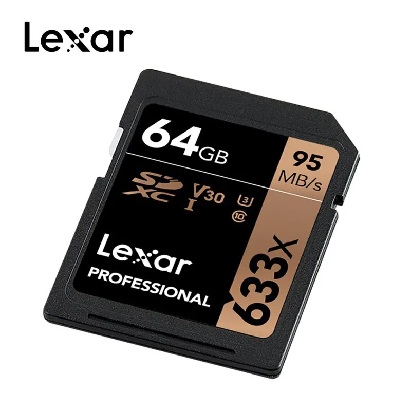 Lexar 95 м/с 633x16G 32 ГБ U1 SDHC 64 Гб 128 ГБ 256 ГБ U3 sd-карта SDXC Class 10 карта памяти для 1080p 3D 4K видеокамеры