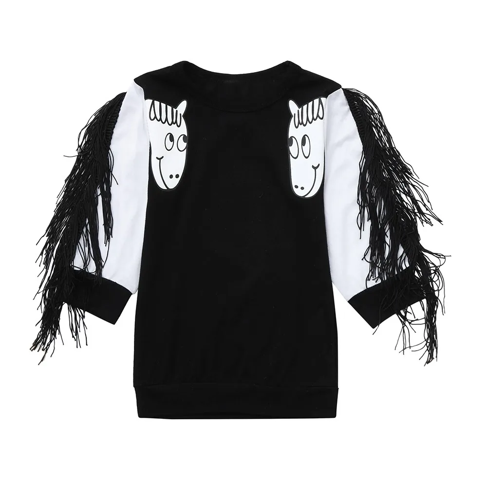 

Dresses For Girls Fashion boutique Fringed Winter Fashion Simple Girls Cartoon Horse Tassel Princess Dresses Clothes kids F4