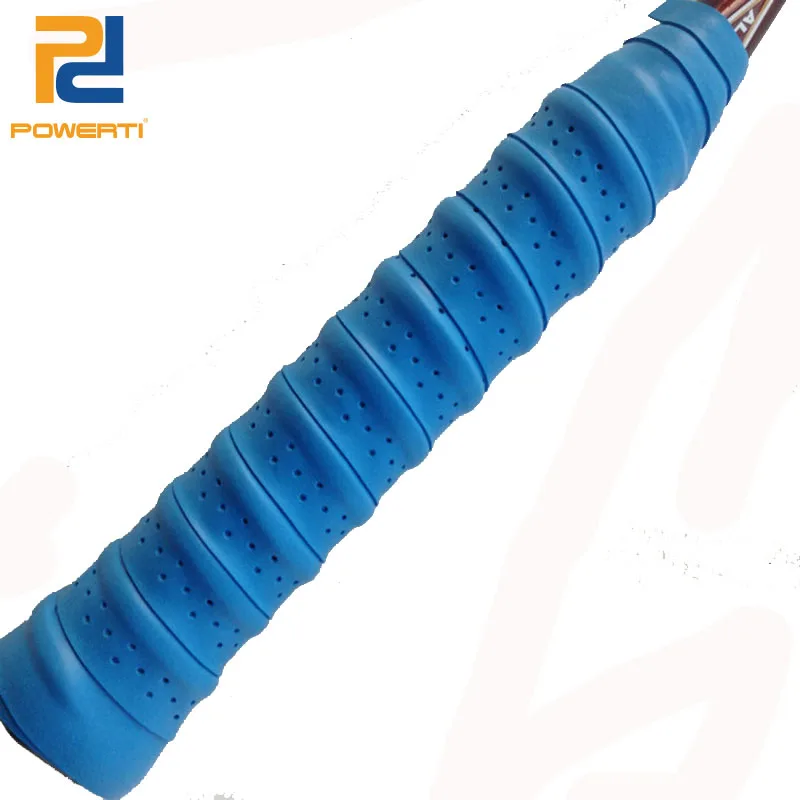 

POWERTI 100pcs/lot EVA Tennis Racket Dry Grip Tape Sweatband Sport Sweat for Badminton Racket Grip Breathable Perforation