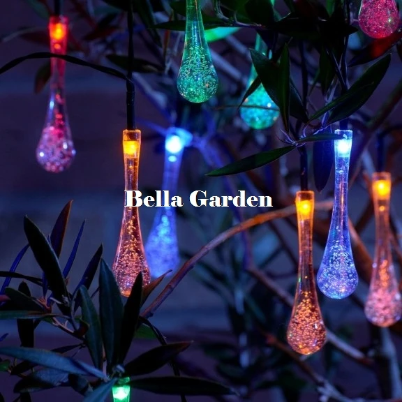 

Set of 20 Crystal Ice Drop LED Solar String Lights Fairy Lights Outdoor Garden Wedding Decoration Christmas Holiday Lighting