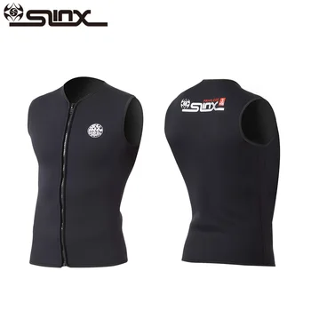

SLINX 3mm Neoprene Diving Vest Wetsuits Fleece Lining Men Women Sleeveless Underwear aistcoat 2 face Nylon laminated SCR Wetsuit