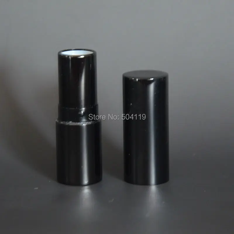 DIY empty round black lipstick tube containers, lip balm bottle high
