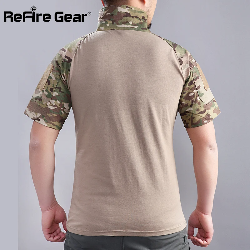 Летняя камуфляжная Военная футболка ReFire Gear Мужская дышащая армейская
