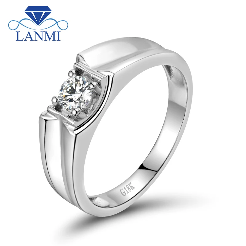 Cool Men S Wedding Band Diamond Rings Solid 18k White Gold Fine