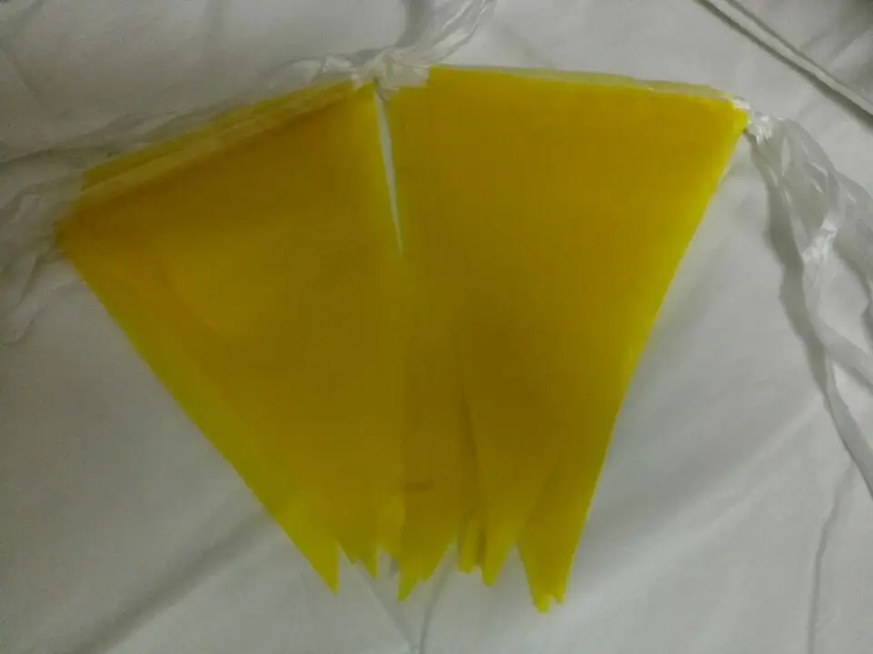 30M 60 Flags Full Yellow Flags string banner wedding decoration flags birthday married party supplies Stain Fabric Bunting flag