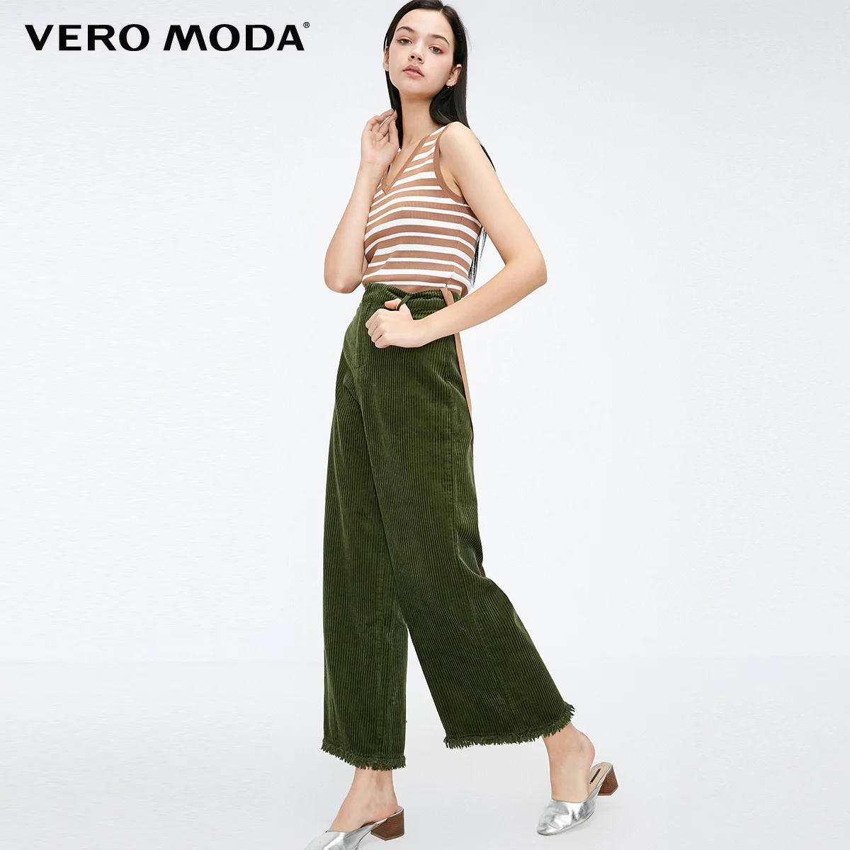 Vero Moda брюки женские Временно полки зима Национальный Ветер заусенцы ноги высокой талии девять точек Слаксы | 318450508