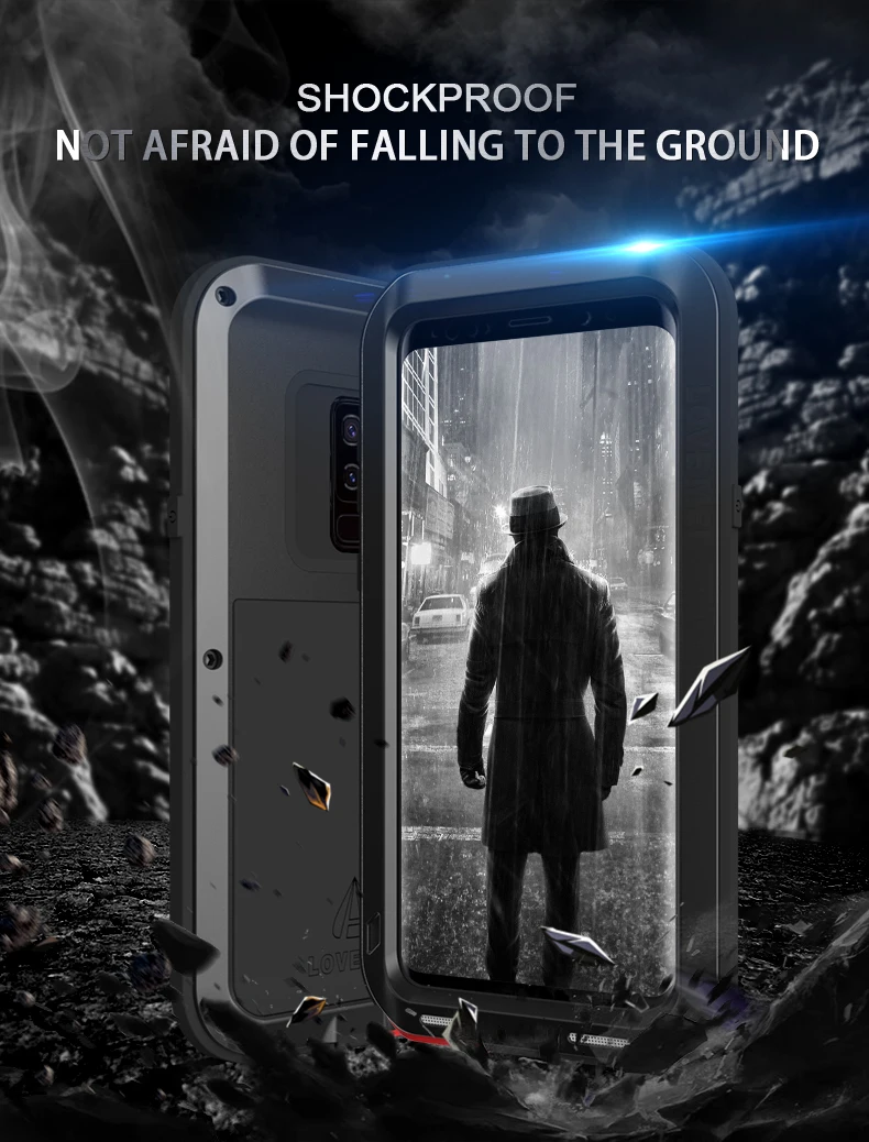 

LOVE MEI Metal Aluminum Case For Galaxy S9 Plus Note 8 9 S10 E Lite A8s A9 9s S10 Plus Heavy Duty Armor Shockproof Waterproof