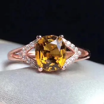

Fidelity Natural 5*7mm yellow tourmaline Rings s925 sterling silver Natural gemstone fashion fine Jewelry for women party