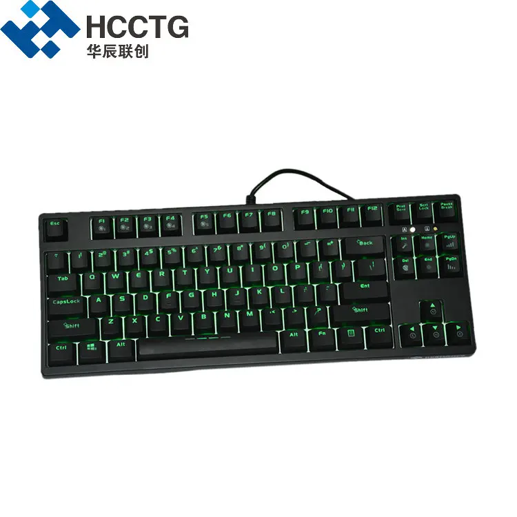 Проводная вишневая MX фоновая подсветка RGB механическая клавиатура геймера HGK87 O C