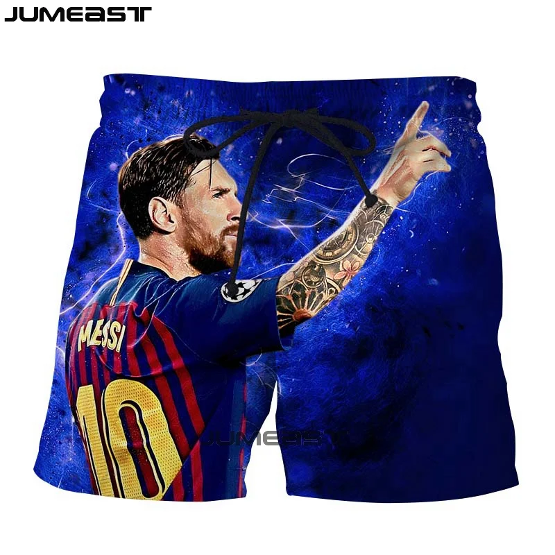 Jumeast Брендовые мужские/женские 3D принты "Футбол" Звезда Lionel Messi шорты летние быстросохнущие пляжные повседневные спортивные брюки короткие брюки - Цвет: 03