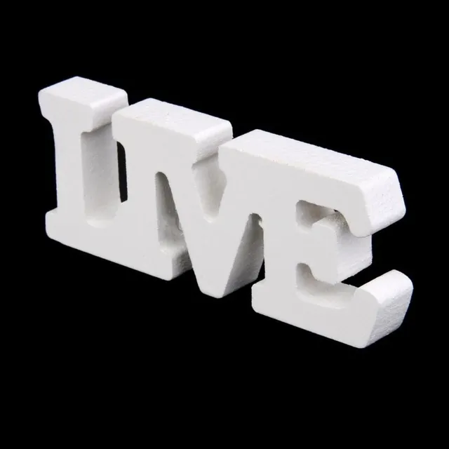 Fashion White Wooden Live Laugh Love Letter Sign Table Plaque Craft 