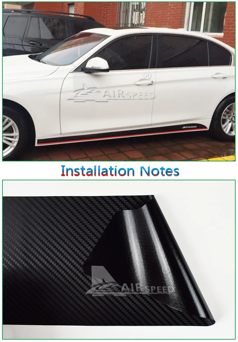 Airspeed 215CM 5D Carbon Fiber Vinyl Decals M Performance Side Skirt Sills Car Stickers For BMW G30 F10 F11 F07 E60 F30 E90 M3  (11)