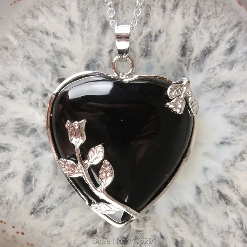 1 шт. подвеска в виде сердца из розового опала и оникса|tiger eye pendant|opal stone pendanttiger pendant