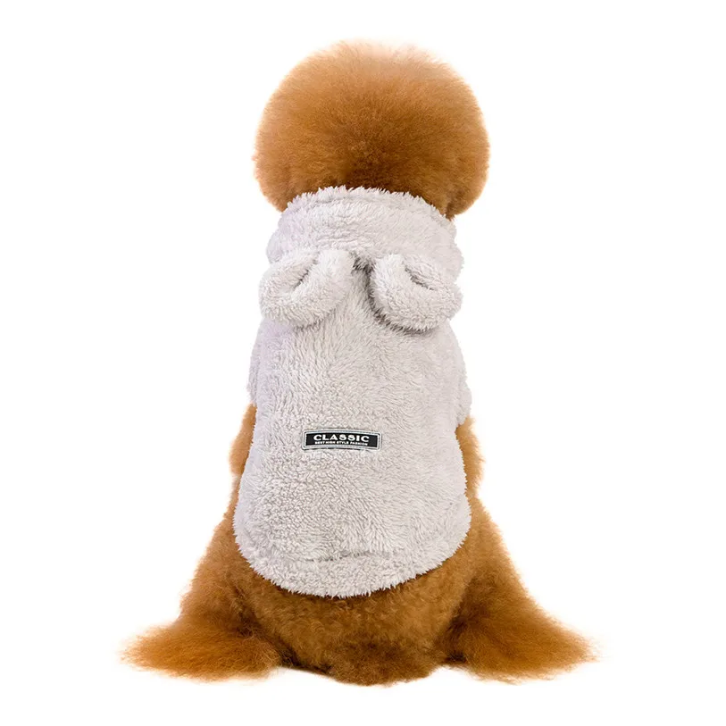 Classic Dog Clothes Puppy Bear Ear Hooded Pet Jacket Coat Winter Dog Clothes Sweater Clothing For Small Dogs Chihuahua #F#40NV2 (4)