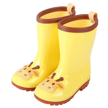 

MrY New 2019 Children's Rain Boots Cartoon PVC Rain Boots Waterproof PVC Non-slip Shoes Blueand Yellow Cartoon Shoes