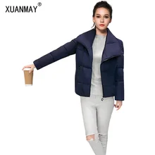Autumn and winter new women s down jacket Thick warm Slim was thin cold Long sleeve