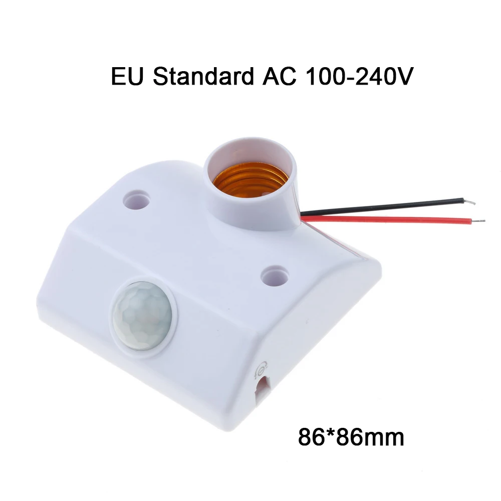 Kebidu Автоматический Инфракрасный ИК-датчик для человеческого тела светодиодный светильник E27 база PIR детектор движения настенный держатель лампы разъем переменного тока 110 В 220 В