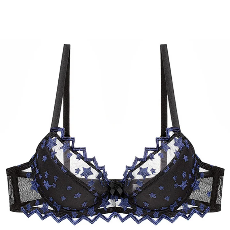 AMX font b Sexy b font Star Embroidered Bra Push Up Ladies Underwear font b Women