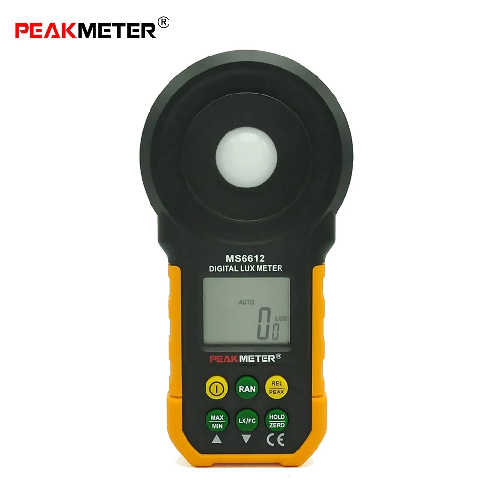 

PEAKMETER MS661 Digital Luxmeter 200000 Lux Light Meter Test Spectra Auto Range Hot Worldwide Light Illuminance Measuring