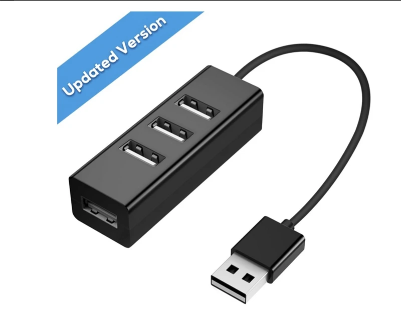 Высокоскоростной тонкий 4 порта USB 2,0 концентратор usb-разветвитель с кабелем для ноутбука ПК компьютер USB адаптер