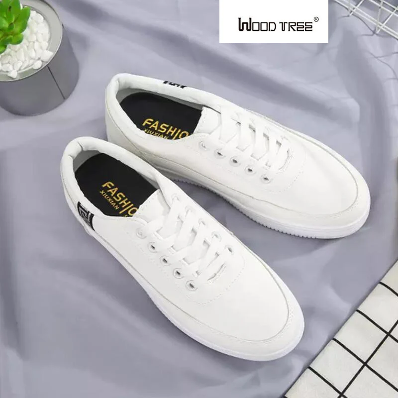 

WOODTREE 2018 New Arrival Men Shoes Fashion Autumn Leather Canvas Casual Shoes Men