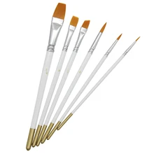 6 шт. набор кистей для рисования с нейлоновыми волосами и деревянной ручкой для гуаши акриловая акварель маслом для рисования
