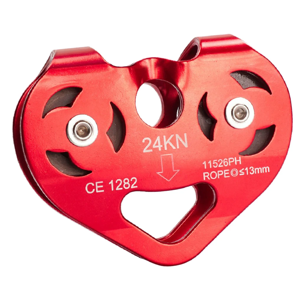 

High Quality Aluminium 24KN Mountaineering Caving Zip Line Cable Trolley Zipline Fast Speed Pulley Double Speed Rock Climbing