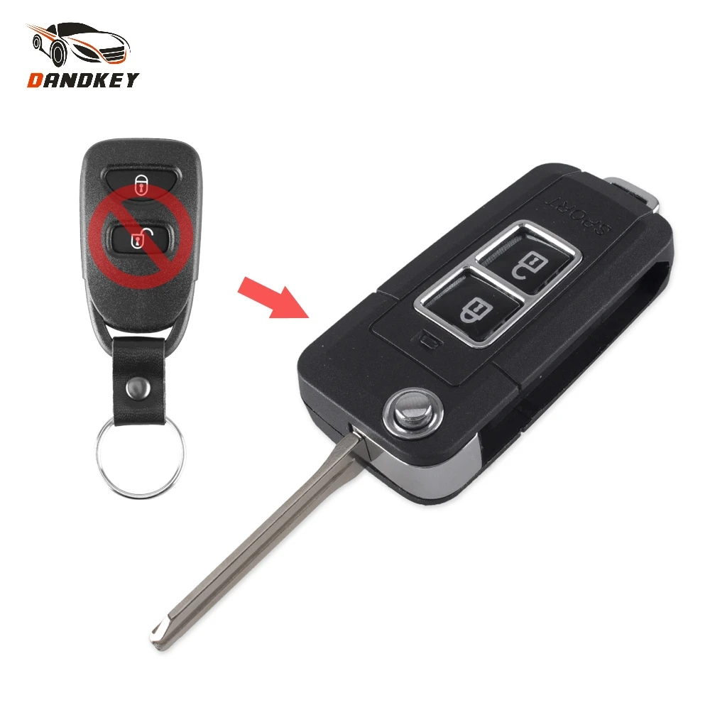 Dandkey для Hyundai Tucson Elantra Santa Fe Accent 2005 2009 2 кнопки раскладной чехол ключа с
