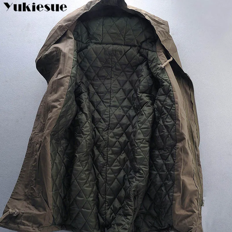 Kaufen 2018 neue Männer Gepolsterte Parka Baumwolle Mantel Winter Mit Kapuze Jacke Mens Fashion große größe Mantel Dicke Warme Parkas Schwarz armee grün 6XL