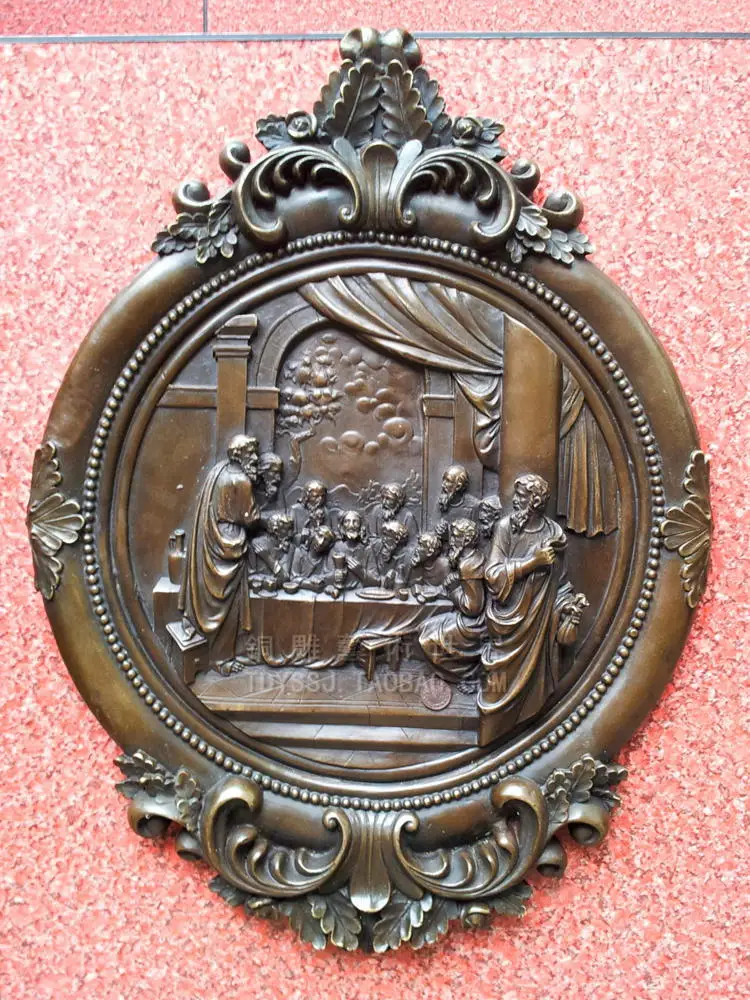 Old antique Bronze Arts &amp Crafts Embossed fashion wall copper sculpture crafts home decoration |
