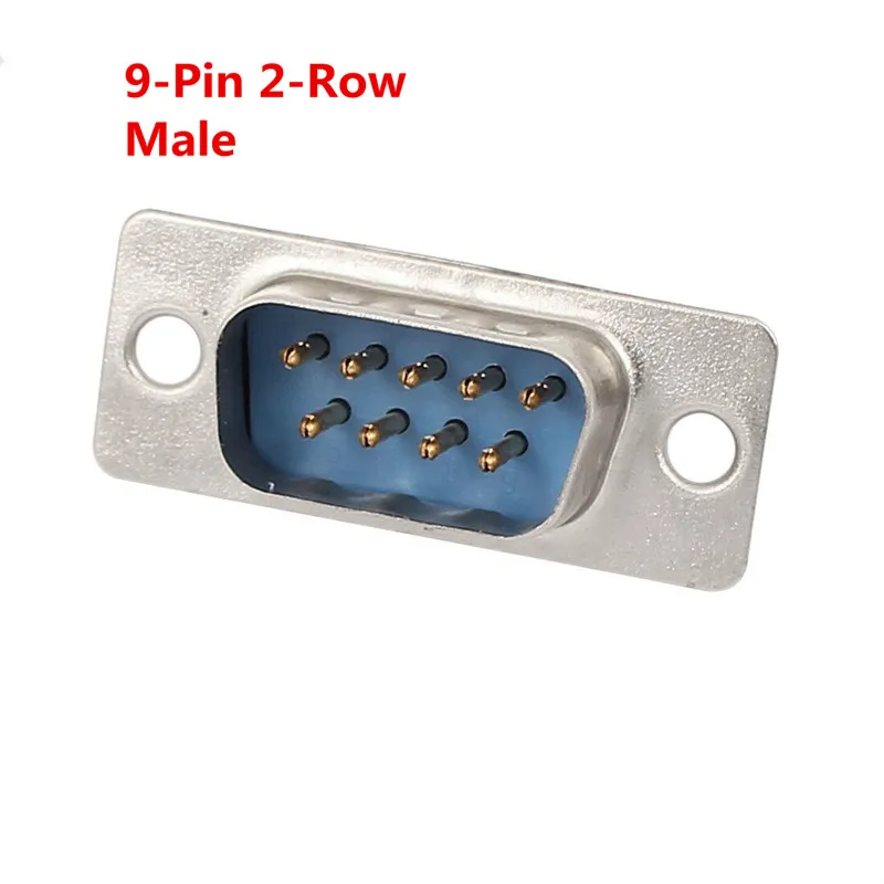 2pcs RS232 DB9 Serial VGA 9 Pin Female 2 Rows Solder Type Plug D-SUB Male Plug Socket Connector