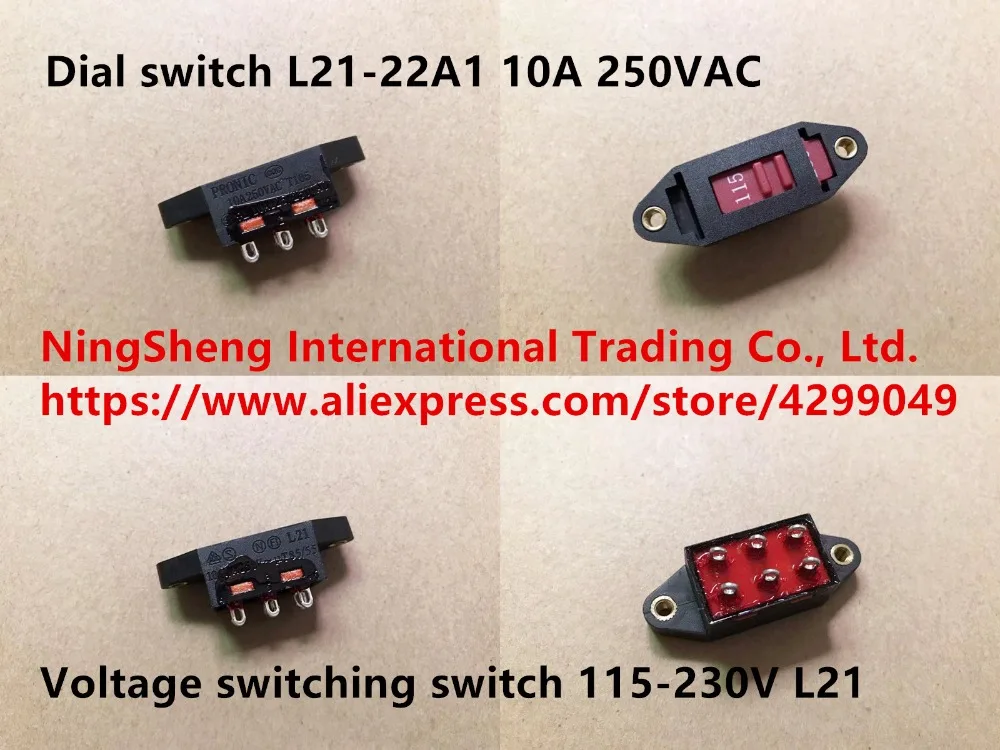 Оригинальный новый 100% импорт циферблат переключатель L21-22A1 10A 250VAC переключение напряжения Выключатель 115-230 V L21