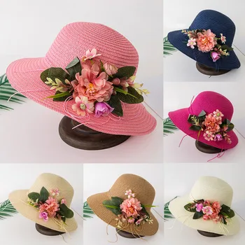 

Toddler Kids Hat Boy Girls Cap Flower Breathable Hats Straw baby summer hat casquette enfant zonnehoed baby photography props