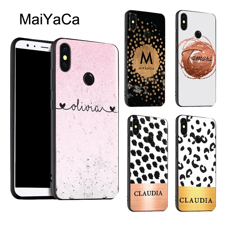 

MaiYaCa PERSONALISED CUSTOM NAMES INITIALS Cover For Xiaomi Redmi 5 Plus 6 S2 4X Note 5 Pro 5A 7 Mi 8 K20 9 6X A2 Mix 2S Max 3