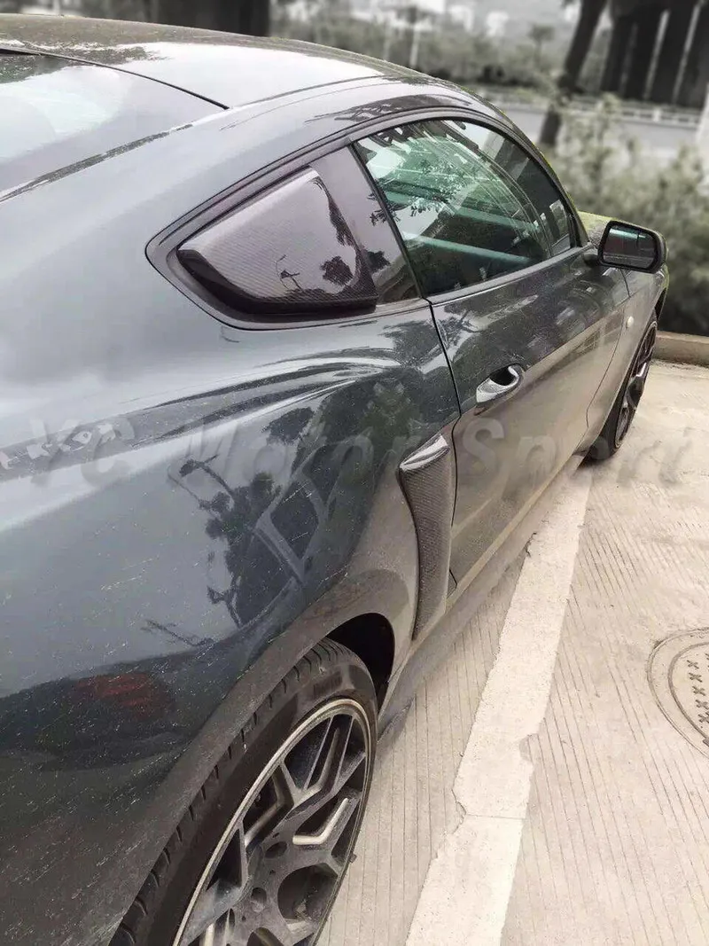 Автомобильные аксессуары из углеродного волокна окно Совок 2 шт Подходит для- Mustang Roush стиль панель задней боковой части кузова окно совок