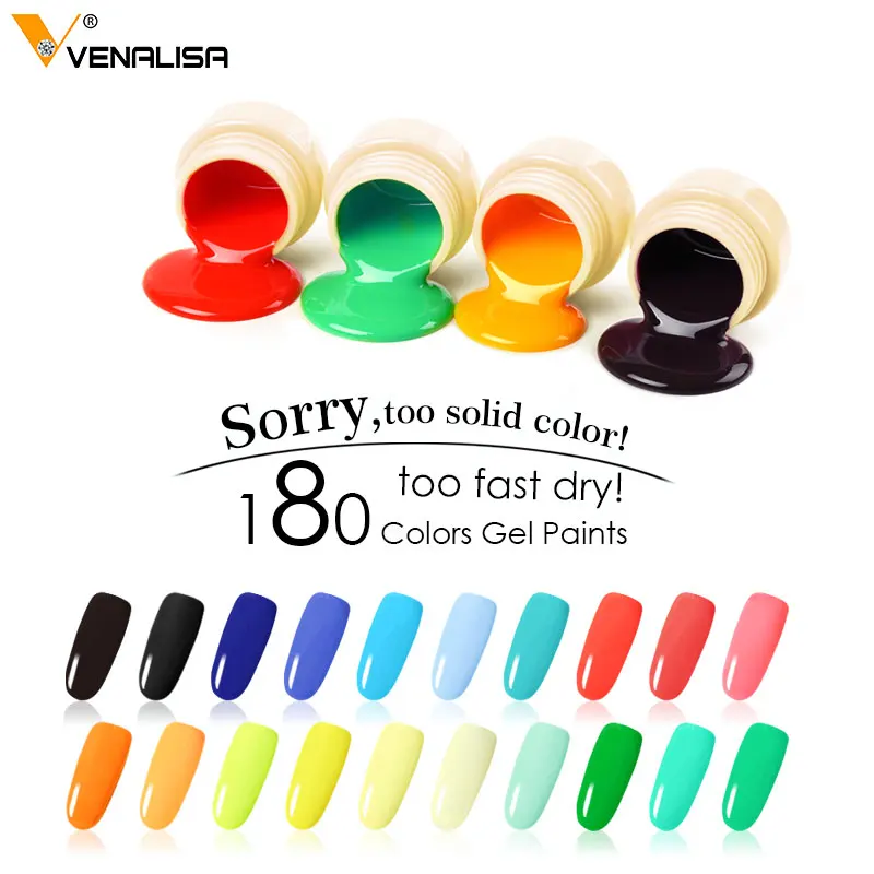 

#50638 Venalisa High quality led painting gel soak off 180 colors gel lacquer 5ml manicure color Painting gel Lacquer Varnish