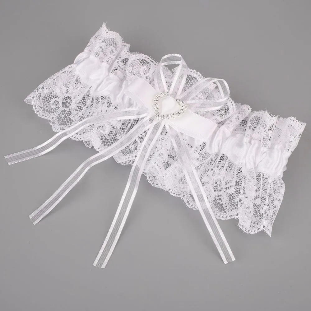 Women's Sexy Lace Bowknot Garter Woman Wedding Party Bridal Lingerie Lace Belt Female Heart-shaped Rhinestone Garters Women's Sexy Lace Bowknot Garter Woman Wedding Party Bridal Lingerie Lace Belt Female Heart-shaped Rhinestone Garters