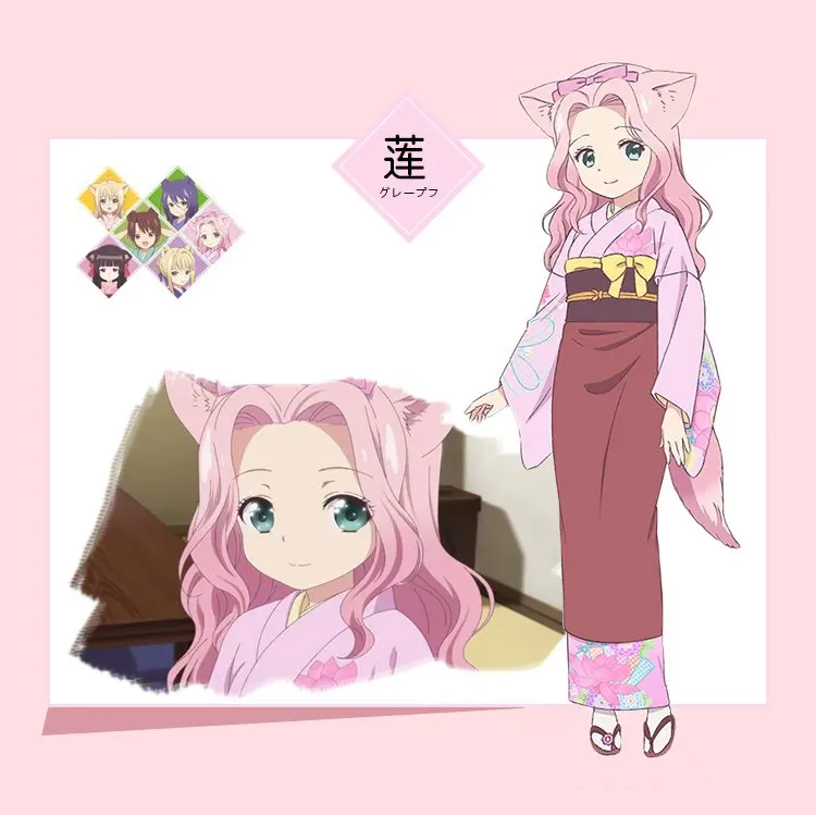 Konohana Kitan костюмы для косплея Yuzu Ren Sakura Yukata кимоно платье карнавал Взрослый