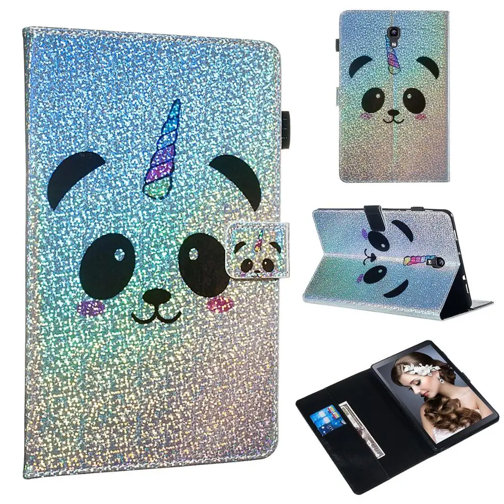 

HYYGEDeal Glitter Flower Pattern Flip Wallet ID Card Holder tablet case cover for Samsung galaxy Tab A 10.5 2018 T590 T595