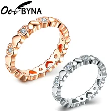 Octbyna классический кулон в форме сердца брендовые кольца для женщин великолепные CZ Пара палец кольца украшения на свадьбу, годовщину Прямая поставка