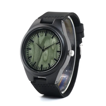 

BOBO BIRD L-F04 Men's Quartz Natural Wooden Watch Ebony Luxury Watches Leather Band Watch as Gift Customization