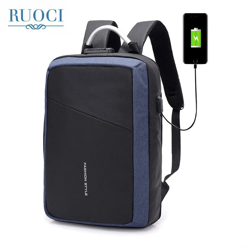 RUOCI Luminous Anti theft Code Lock USB Charging Men Laptop Breathable