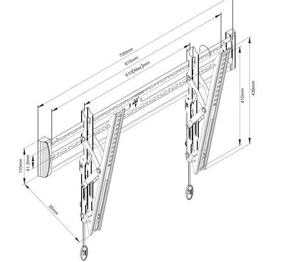 NB C3-T 4"-60" плоский Панель светодиодный ЖК-дисплей ТВ настенное крепление наклона крепление для монитора