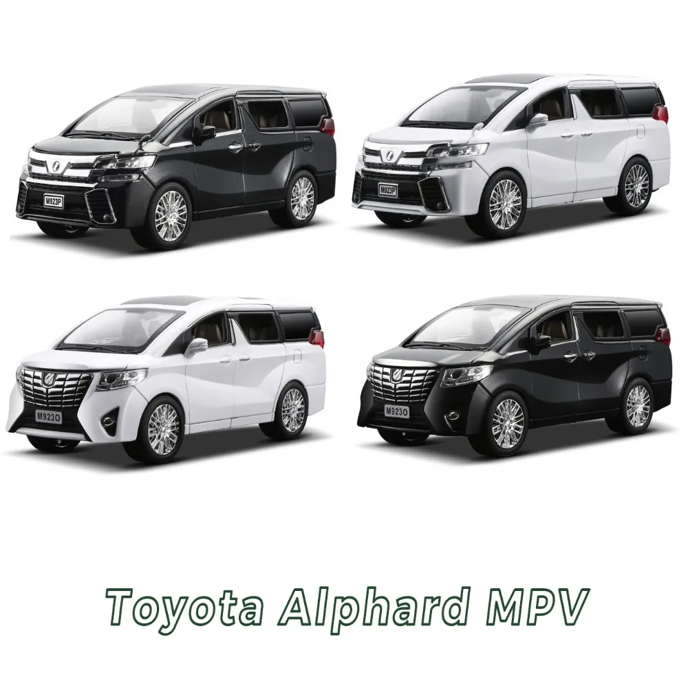 

4 Style 1:24 Alloy Diecast Car Model for Alphard Vellfire Luxury MPV Metal Toy Car with Sound/Light/Pull Back Function Kid Gift