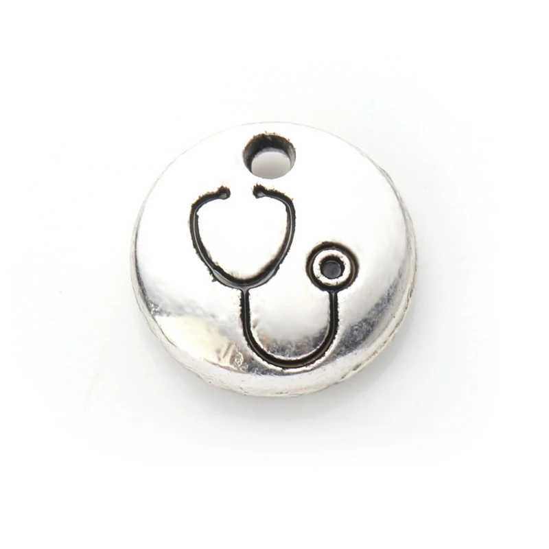 RAINXTAR Alloy Round Disc Charms Medical Tool Doctor Stethoscope Charms