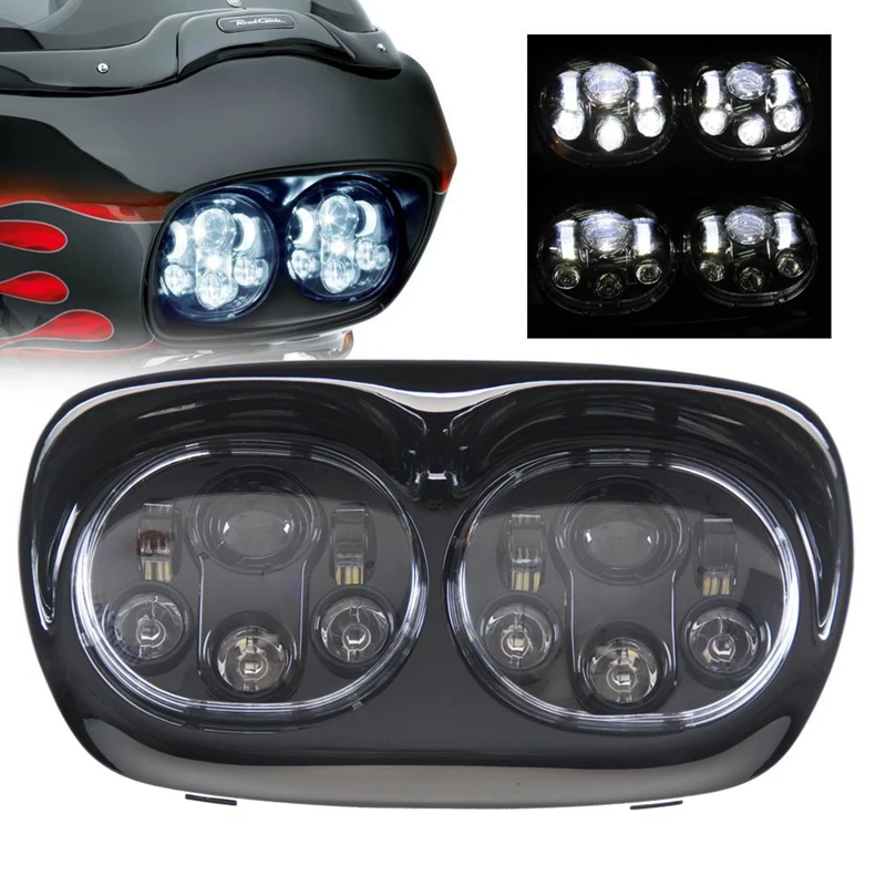 Черный 5,75 LED мотоциклов проектор светодиодные фары 5-3/" LED лампы проектора лампа двигателя для harley-роуд Glide 2003-2013