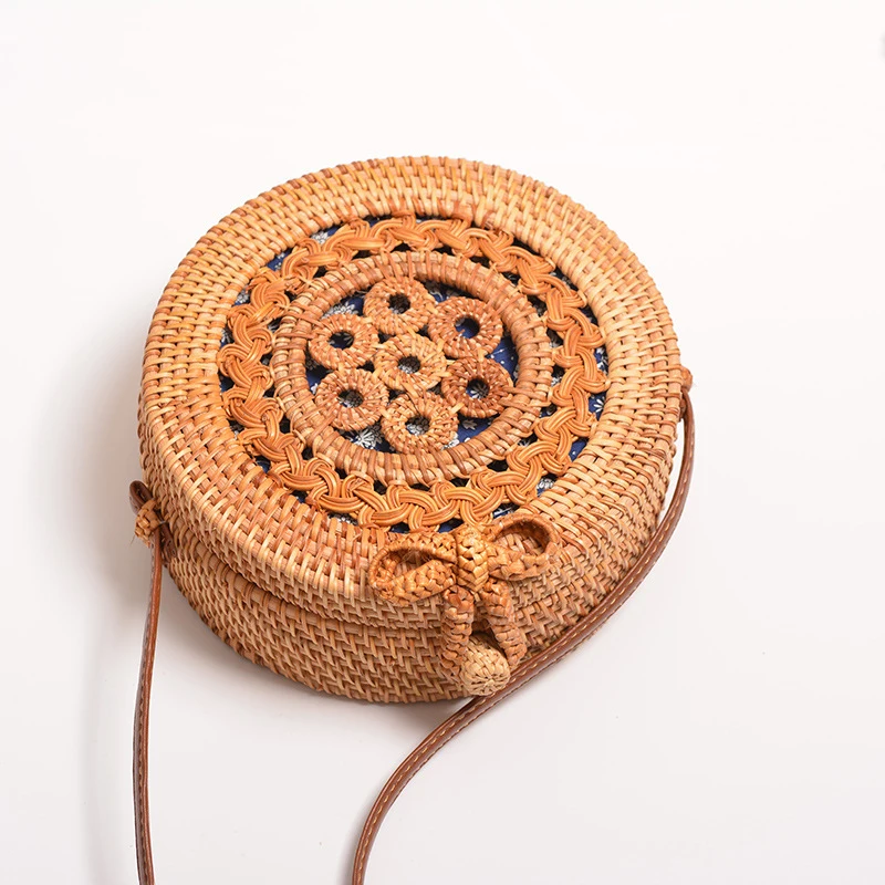 Маленькие круглые открытые женские сумки ручной работы на плечо в богемном стиле