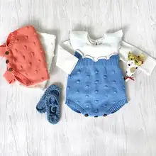 Осенне-зимний модный детский свитер ручной вязки комбинезон-боди Детский комбинезон